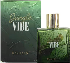 Rayhaan Jungle VIBE Perfume, Green Glass Bottle with Gold Cap, 100ml, Luxury Fragrance