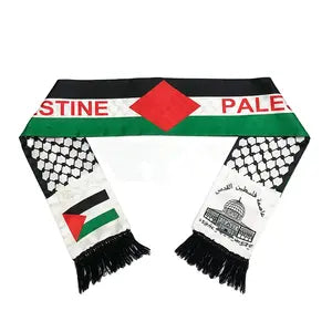 Double Side Palestine Shawl Palestine Flag Custom Scarf Palestine National Day Scarf Printing Satin Palestinian Scarf