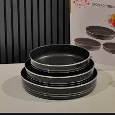 Fatafeat Granit cookware 3 pcs set (30cm , 34cm , 38cm)