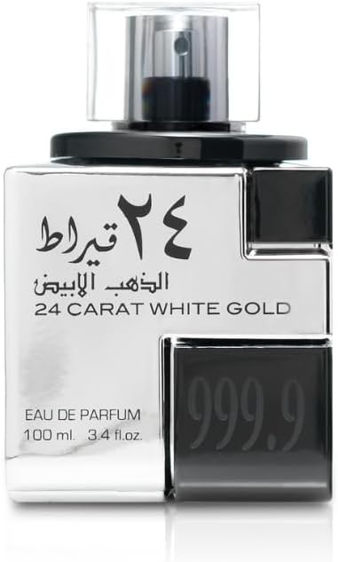 Lattafa 24 Carat White Gold for Unisex Eau de Parfum Spray, 3.4 Ounce