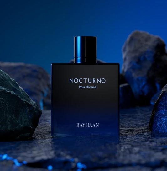 RAYHAAN Nocturno Pour Homme Eau de Parfum, Men's Fragrance, Black and Blue Glass Bottle