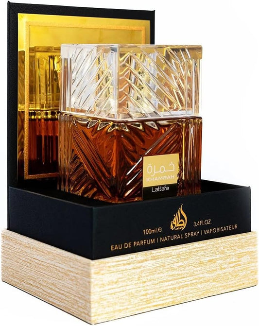 Lattafa Khamrah for Unisex Eau de Parfum Spray, 3.4 Ounce