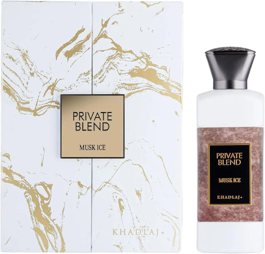 Khadlaj Private Blend Musk Ice – Citrus, Fruity, Floral, Musky – Extrait de Parfum Long-Lasting Fragrance for Everyone, 3.4 Ounce / 100 ml