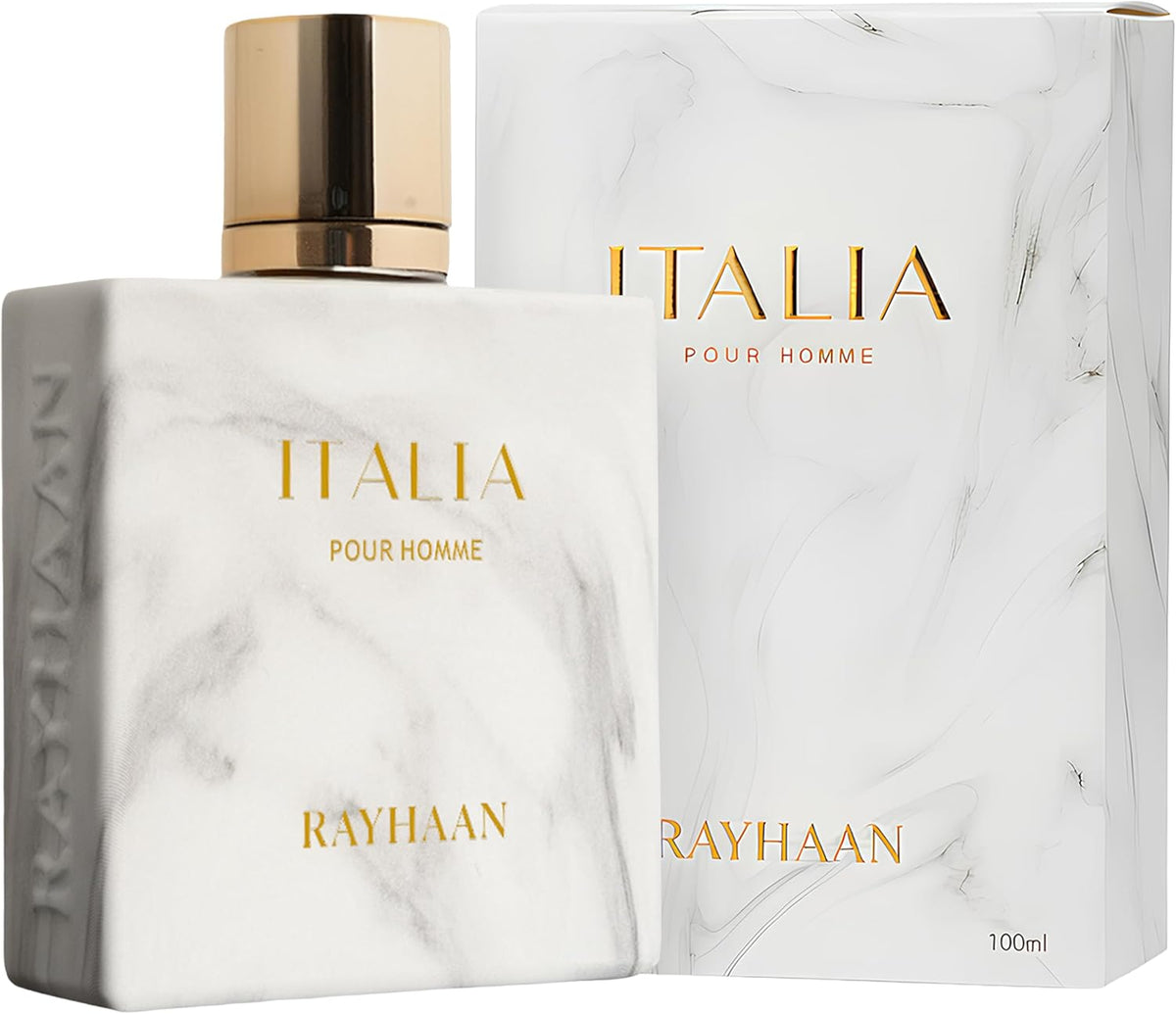 Rayhaan Italia – Citrus, Spicy, Aromatic, Sweet – Eau de Parfum Long-Lasting Fragrance for Men, 3.4 Ounce / 100ml