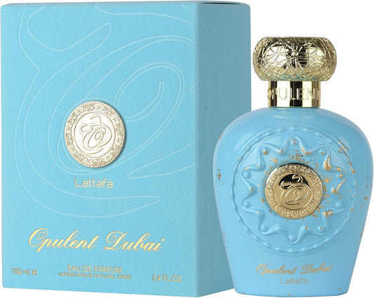 Lattafa Opulent Dubai - Citrus, Fruity, Floral, Woody - Eau de Parfum Long-Lasting Fragrance for Everyone, 3.4 Ounce