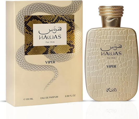 Rasasi Hawas Viper for Men Eau de Parfum, 3.4 Ounce