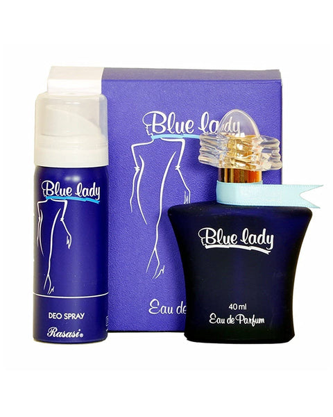 Blue Lady with Deo for Woman EDP - Eau De Parfum 40ML (1.3 oz) | Romantic Pour Femme Spray | Refreshing blend of Jasmine with Musk and Vanilla | by RASASI Perfumes