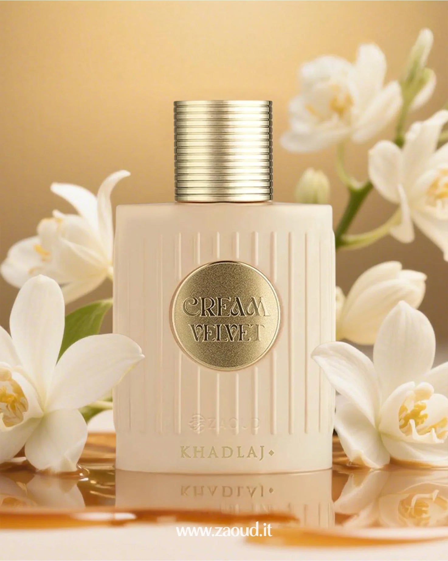 Khadlaj Cream Velvet Eau de Parfum Spray for Unisex, 3.4 Ounce