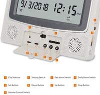 AL-HARAMEEN Azan Clock,Muslim Alfajr azan Clock/Multifunctional Clock/Decorative Clock/Mosque Clock HA-4009