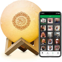 Bluetooth Quran Speaker Moon LED Night Light ,Smart APP Control Bluetooth Speaker with Bluetooth Remote & Mobile App, Portable Quran, Multi Language
